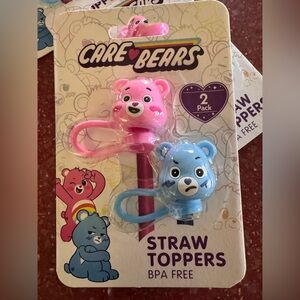 Set of 2 Care Bear Straw Toppers NEW IN PACKAGE
